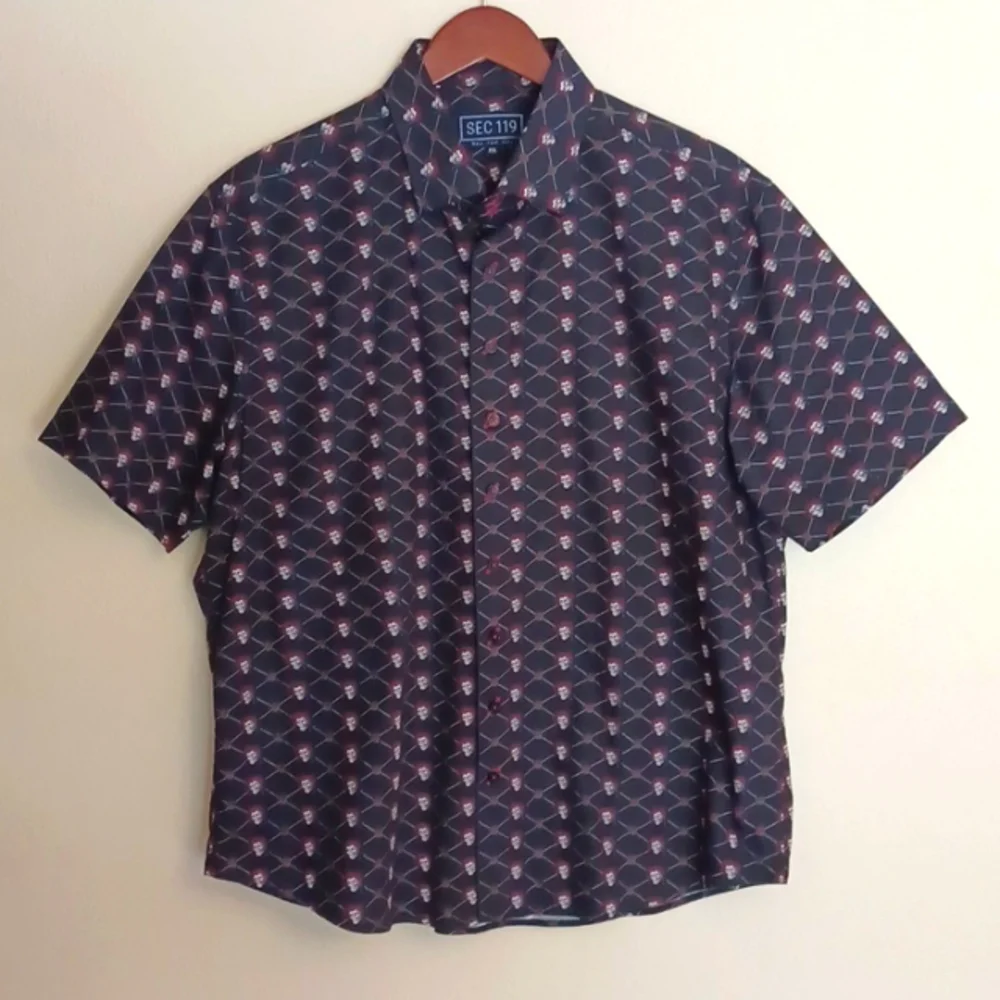 SECTION 119 Grateful Dead Button Down Shirt SZ XXL Skulls Roses Deadhead